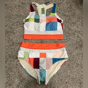 EUC Nani Swimwear Kaleidoscope Cutback Crop size L